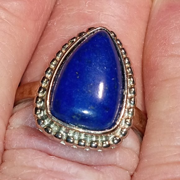 Jewelry - Lapiz Lazuli stone in platinum over copper